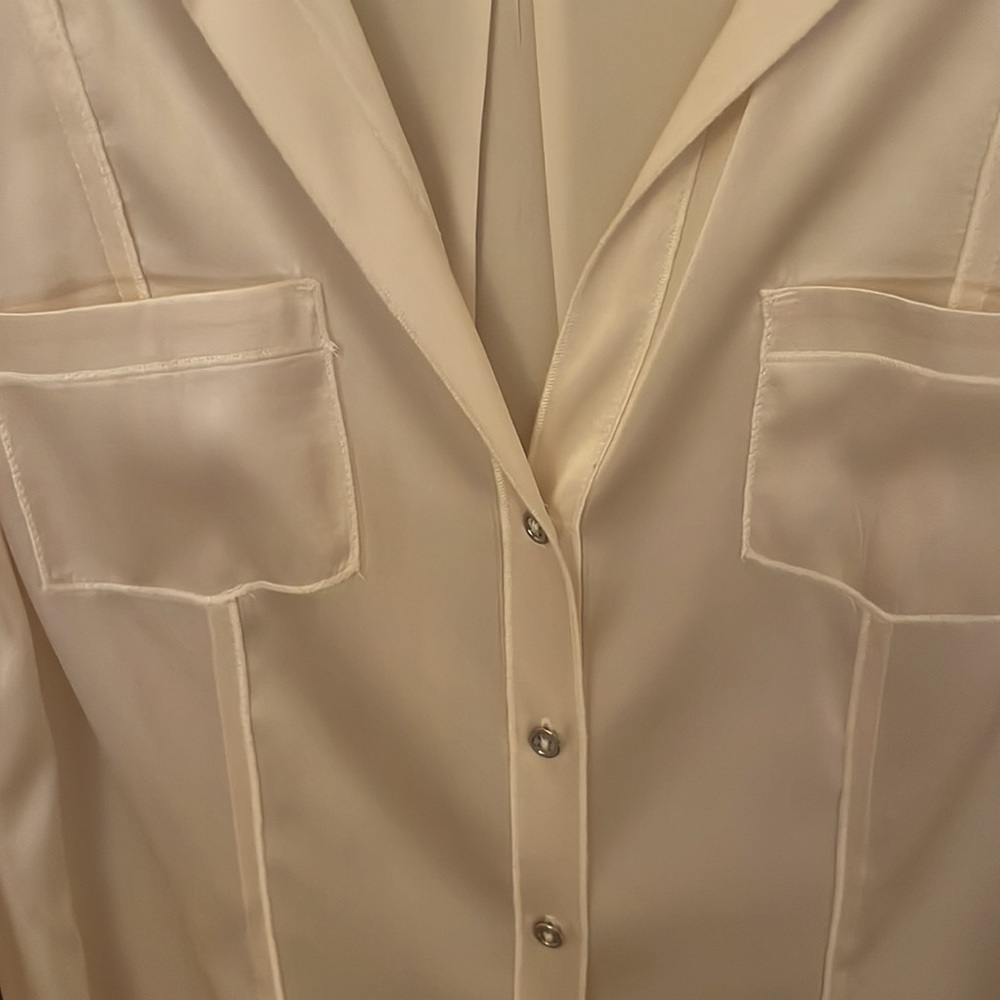 White House Black Market, Silk Bouse, Size 10, Color Cream - Picture 3 of 6